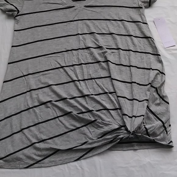 Women's short-sleeved top with stripes JUNIPER Ln maternity gray color, size L - Picture 4 of 14